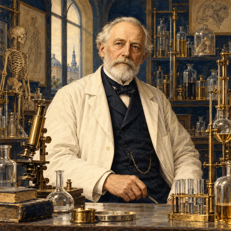 Portrait illustration of Jens Christian Skou