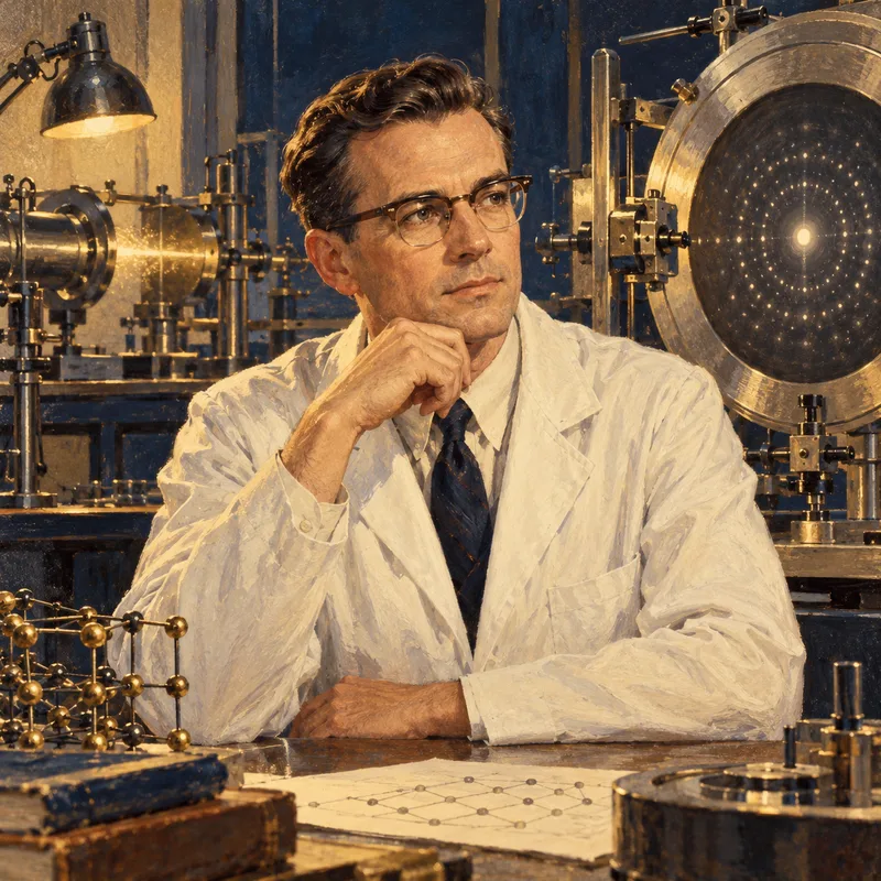 Portrait illustration of Jerome Karle
