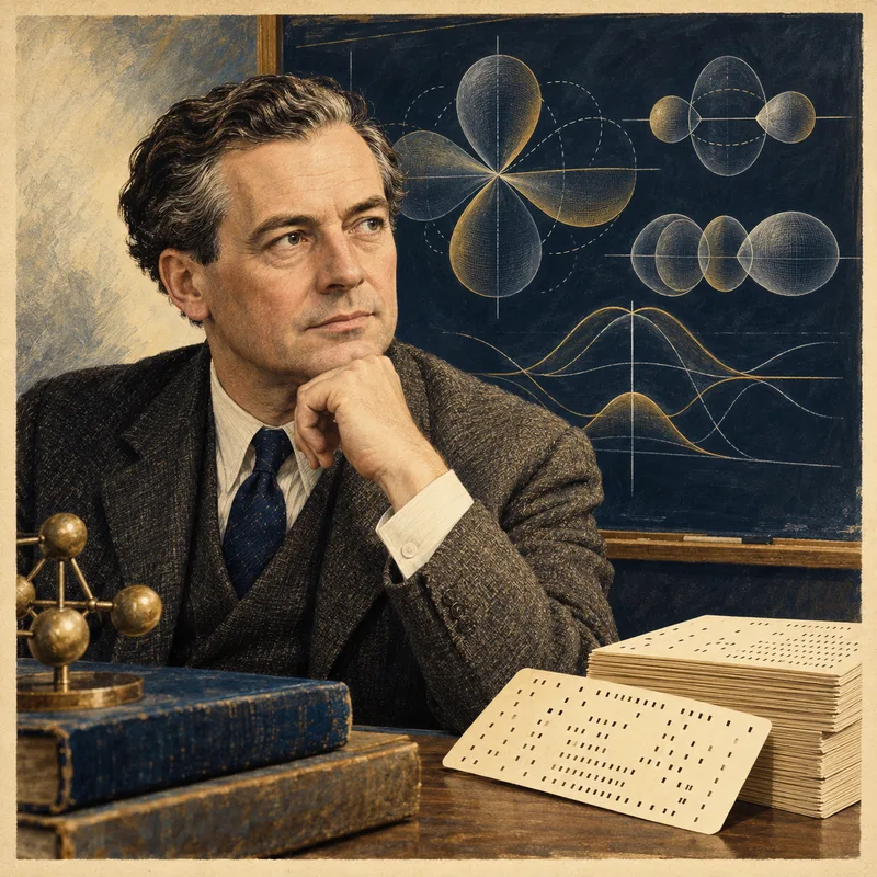 Portrait illustration of John Pople