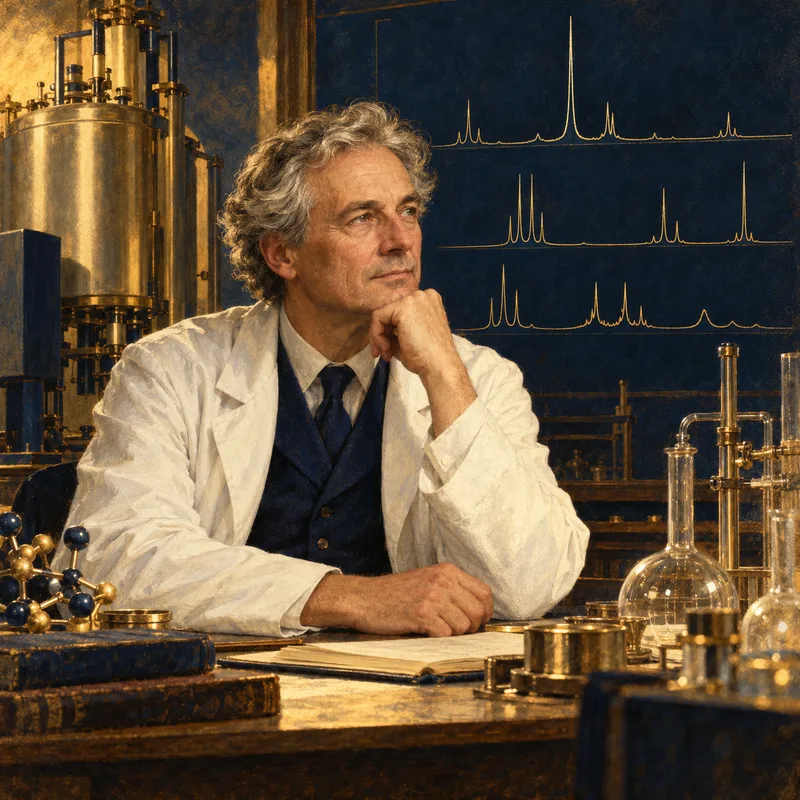 Portrait illustration of Kurt Wüthrich