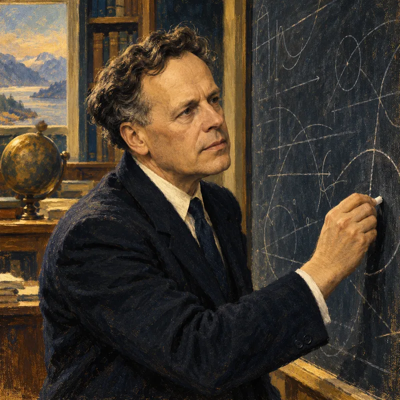 Portrait illustration of Lars Onsager