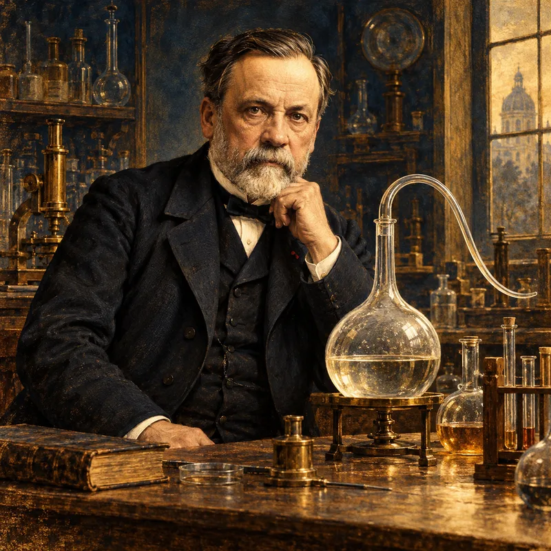 Portrait illustration of Louis Pasteur