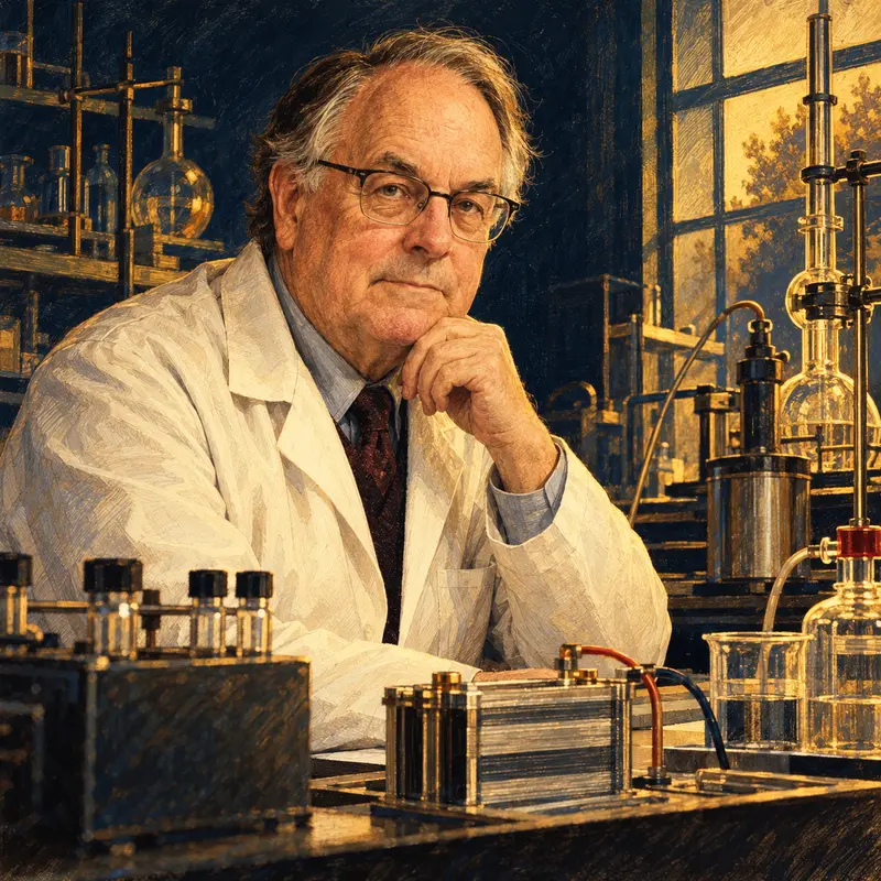 Portrait illustration of M. Stanley Whittingham