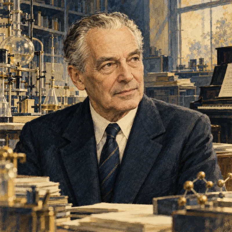 Portrait illustration of Manfred Eigen