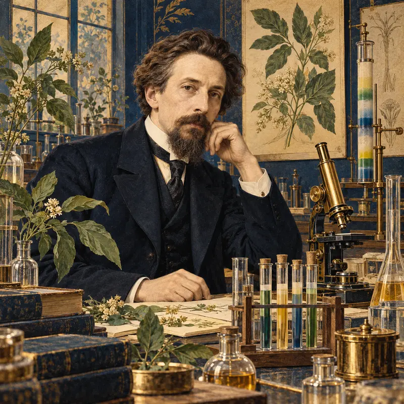 Portrait illustration of Mikhail Tsvet