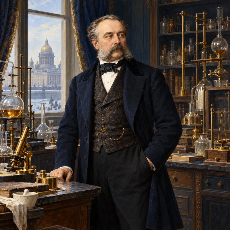 Portrait illustration of Nikolay Zinin