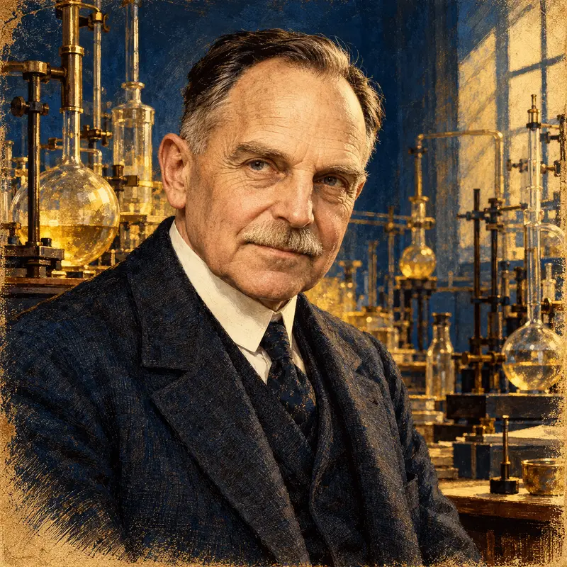 Portrait illustration of Otto Hahn