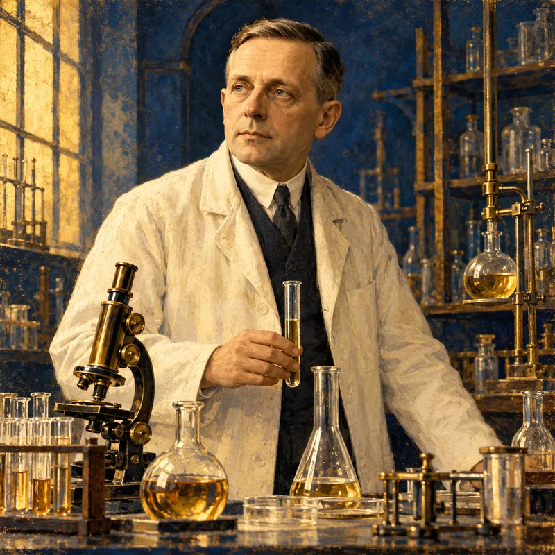 Portrait illustration of Otto Warburg
