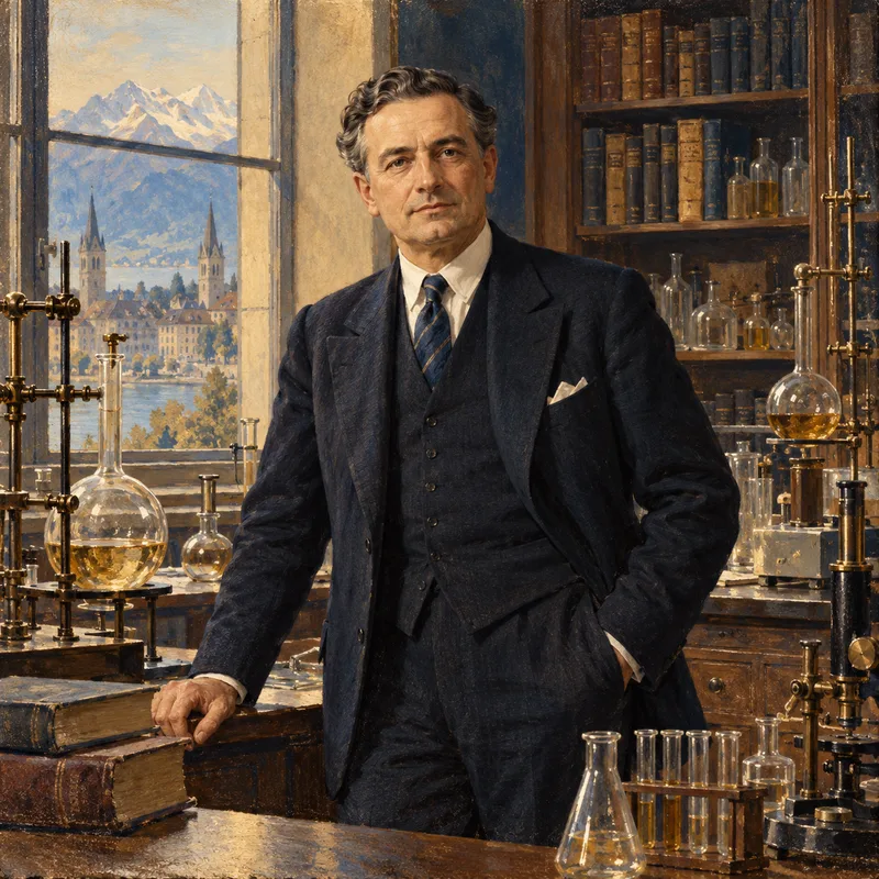 Portrait illustration of Paul Karrer