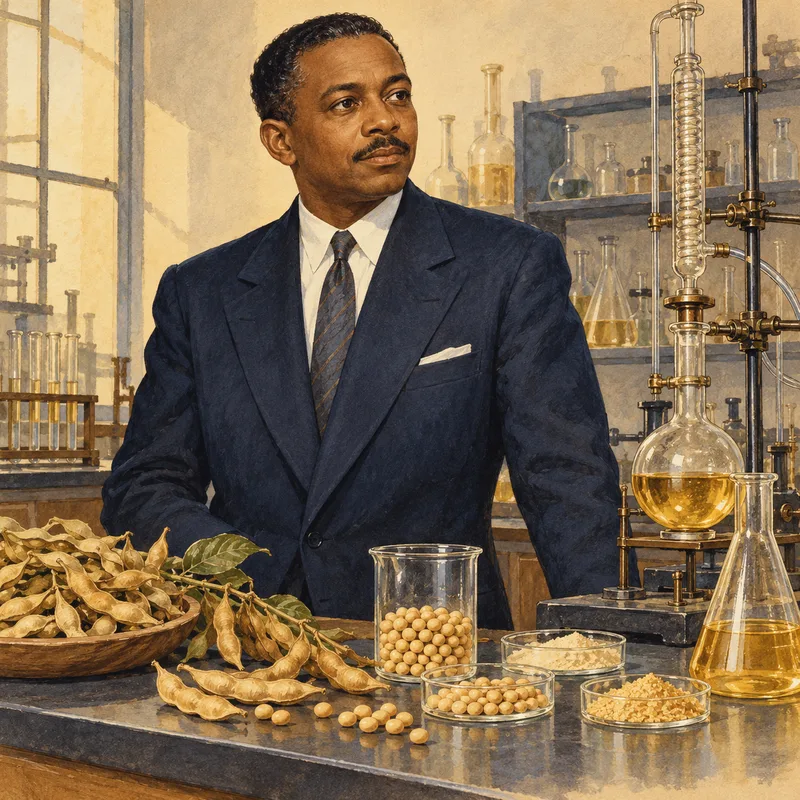 Portrait illustration of Percy Julian