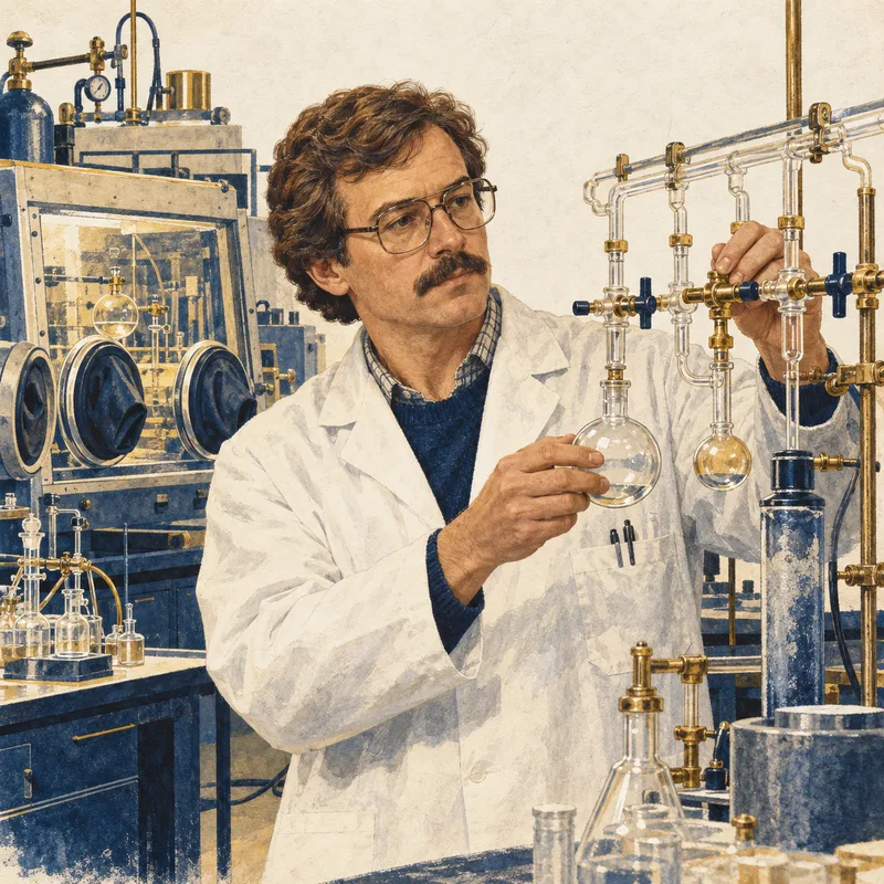 Portrait illustration of Richard R. Schrock