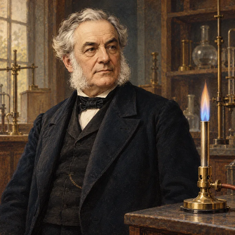 Portrait illustration of Robert Bunsen