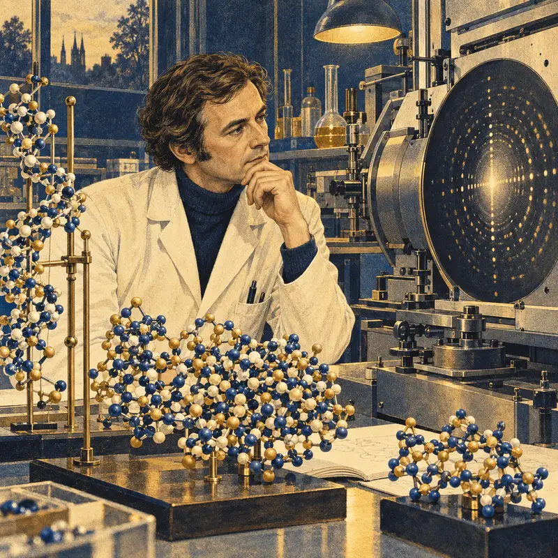 Portrait illustration of Robert Huber