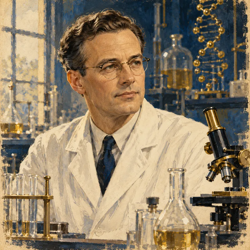 Portrait illustration of Stanford Moore