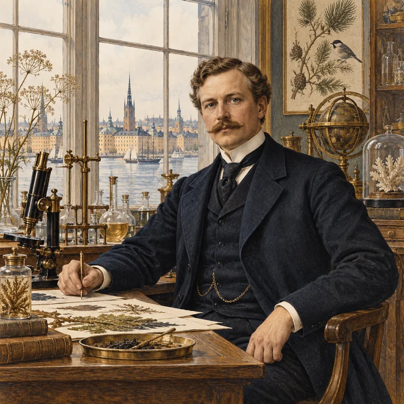 Portrait illustration of Svante Arrhenius