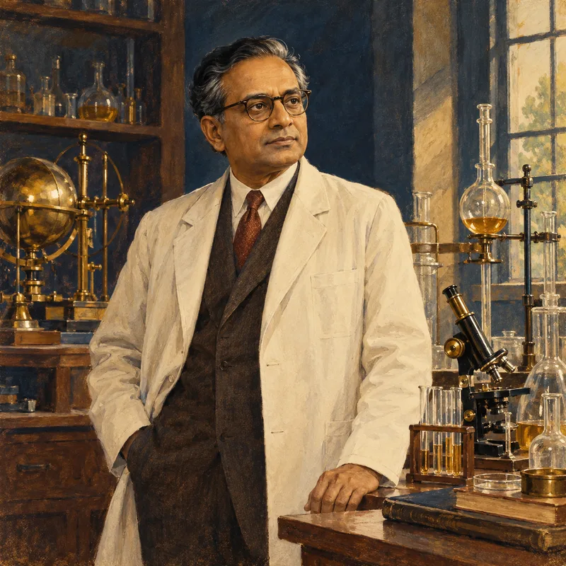 Portrait illustration of T. R. Seshadri