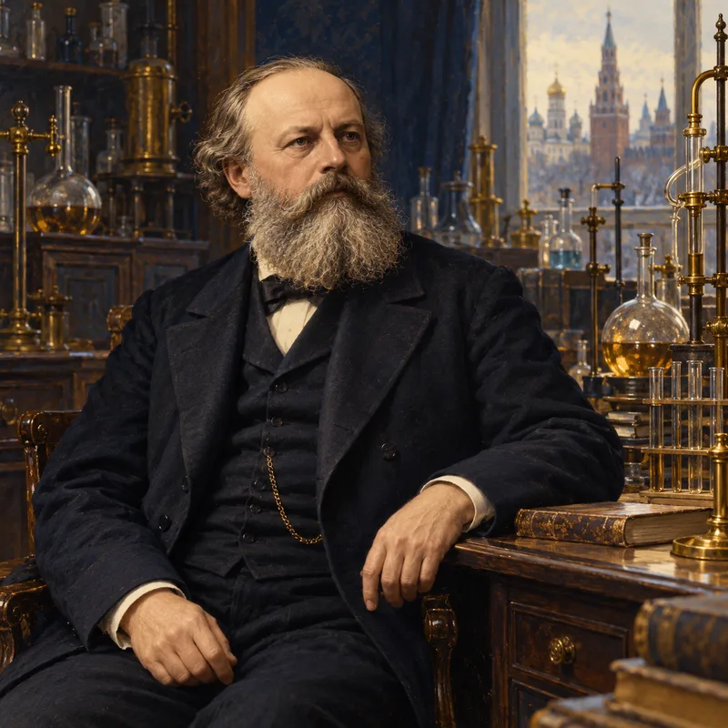 Portrait illustration of Vladimir Markovnikov