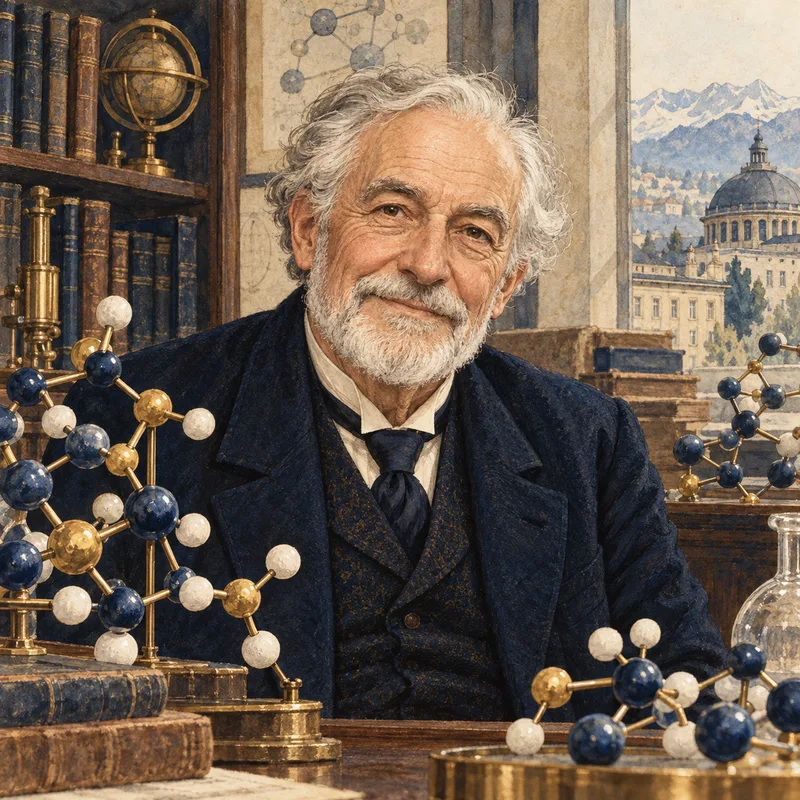 Portrait illustration of Vladimir Prelog