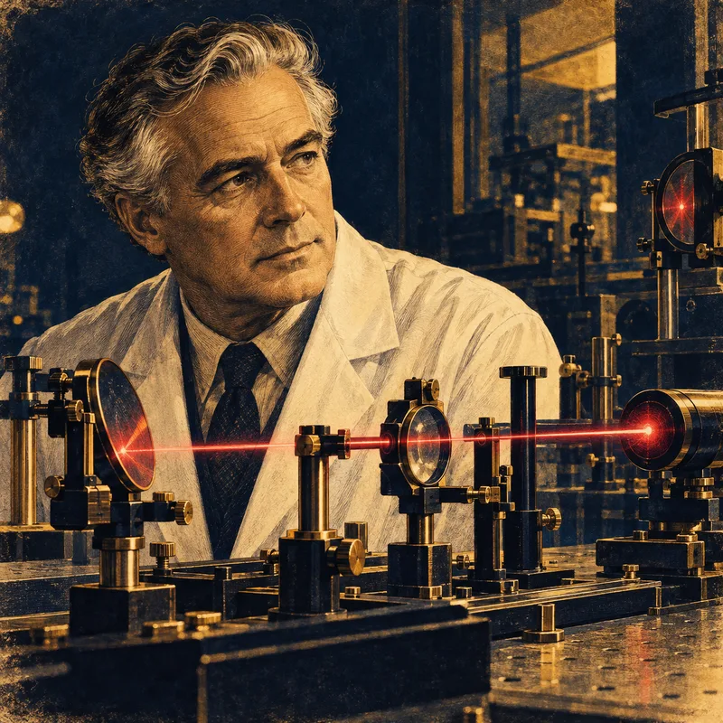 Portrait illustration of William E. Moerner