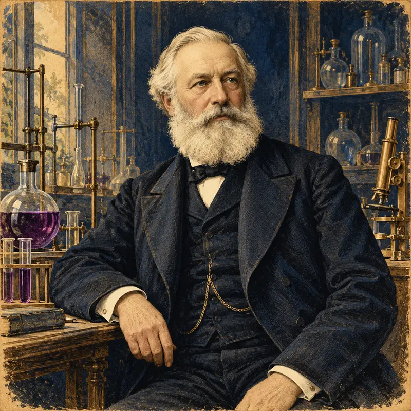 Portrait illustration of William Henry Perkin