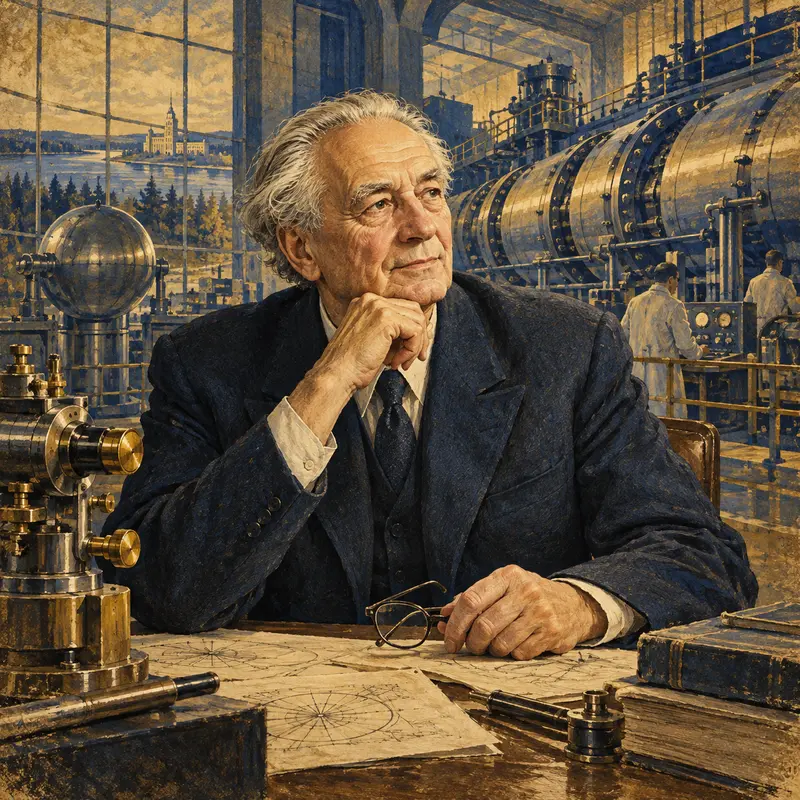 Portrait illustration of Yuri Oganessian