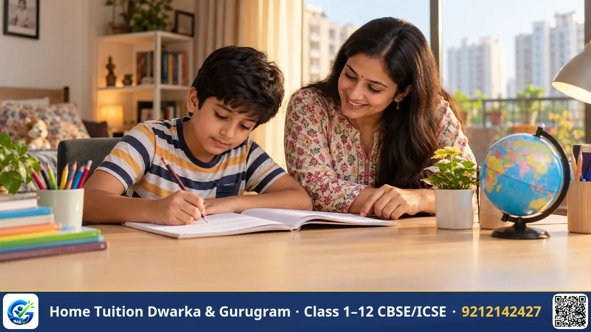 Elementary student solving long division and reading comprehension worksheets with tutor guidance