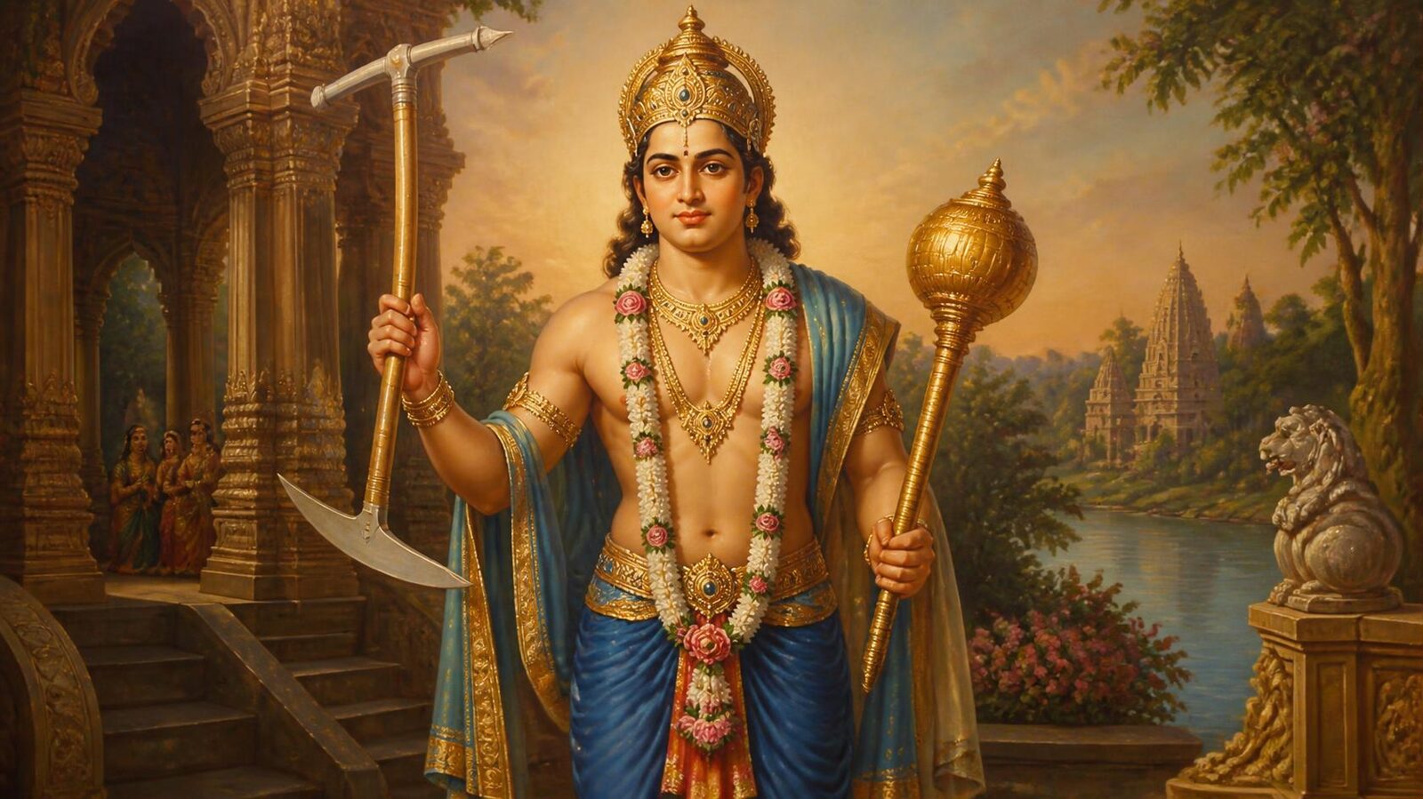 बलराम — चित्र: हल एवं ताल-ध्वज