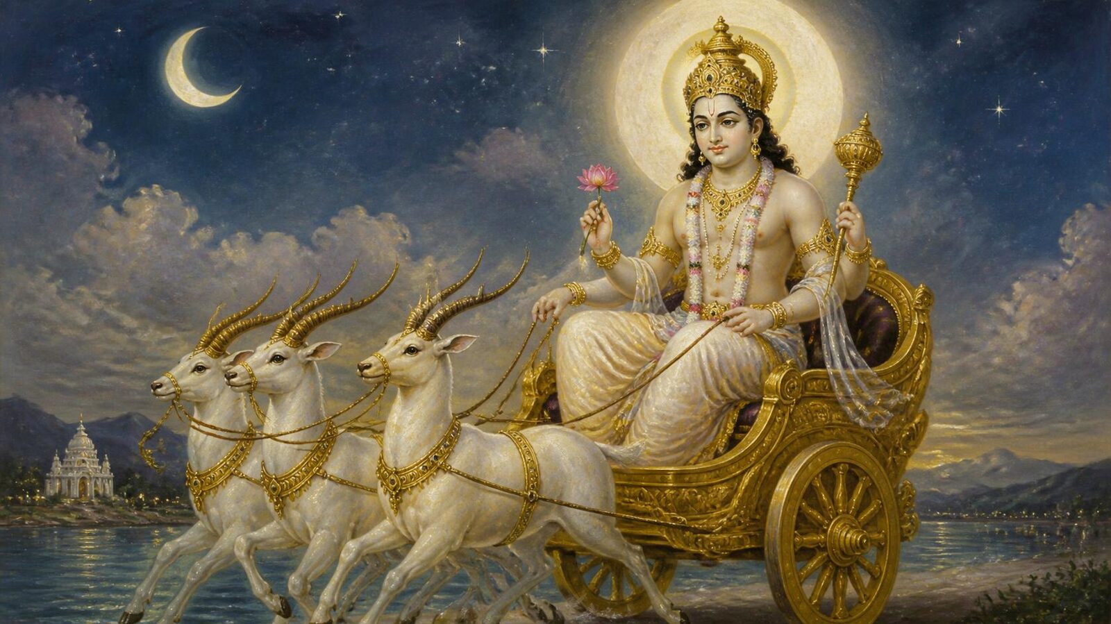 चन्द्रदेव — चित्र: कला-मंडित शीतल बिंब