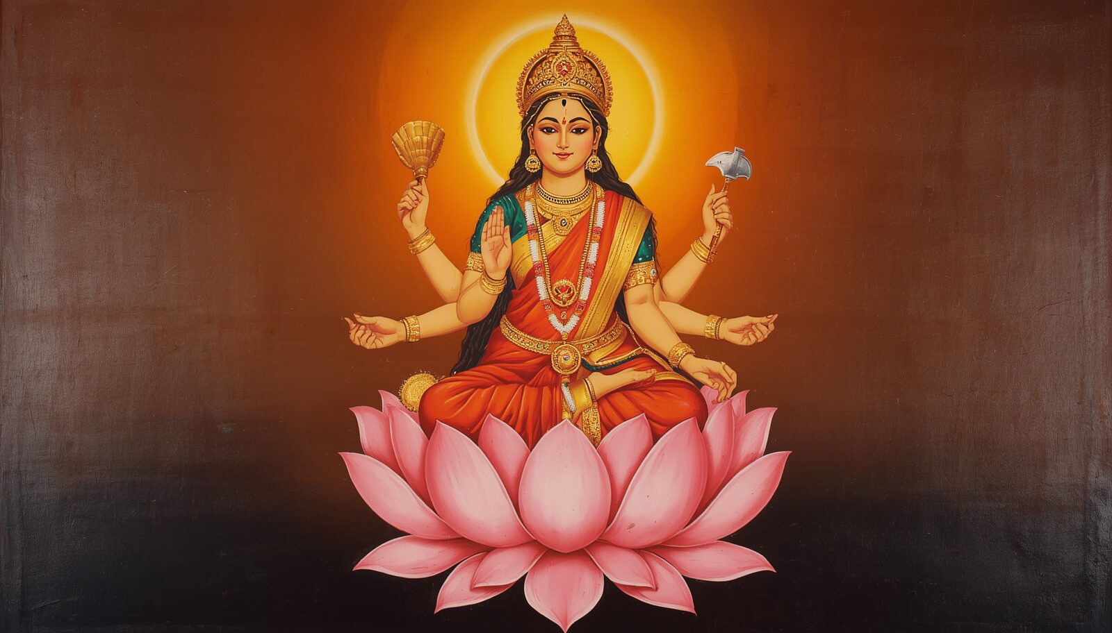 सिद्धिदात्री — चित्र: कमलासना देवी, सिद्धि-प्रभा