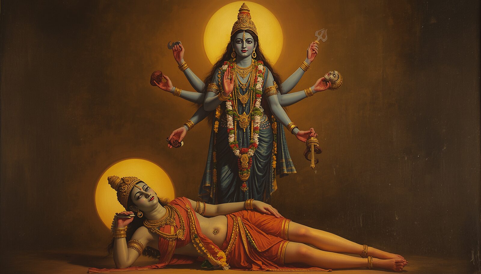 काली महाविद्या — चित्र: दस दिशाओं का विद्या-मंडल